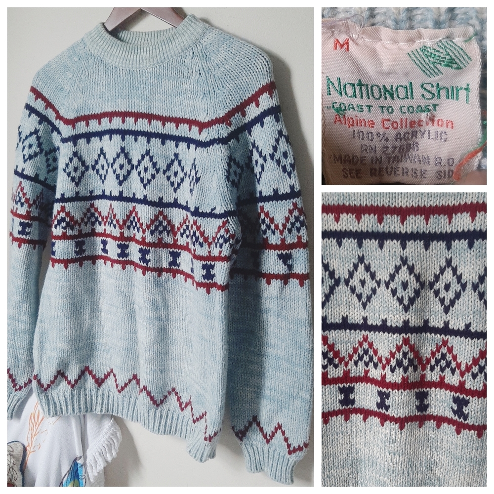 VTG 70s 80s National Alpine Ski Sweater Nordic